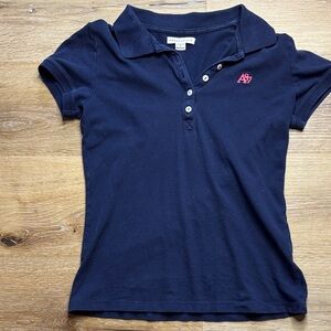 Abercrombie & Fitch Dark Blue Polo with Pink Accent